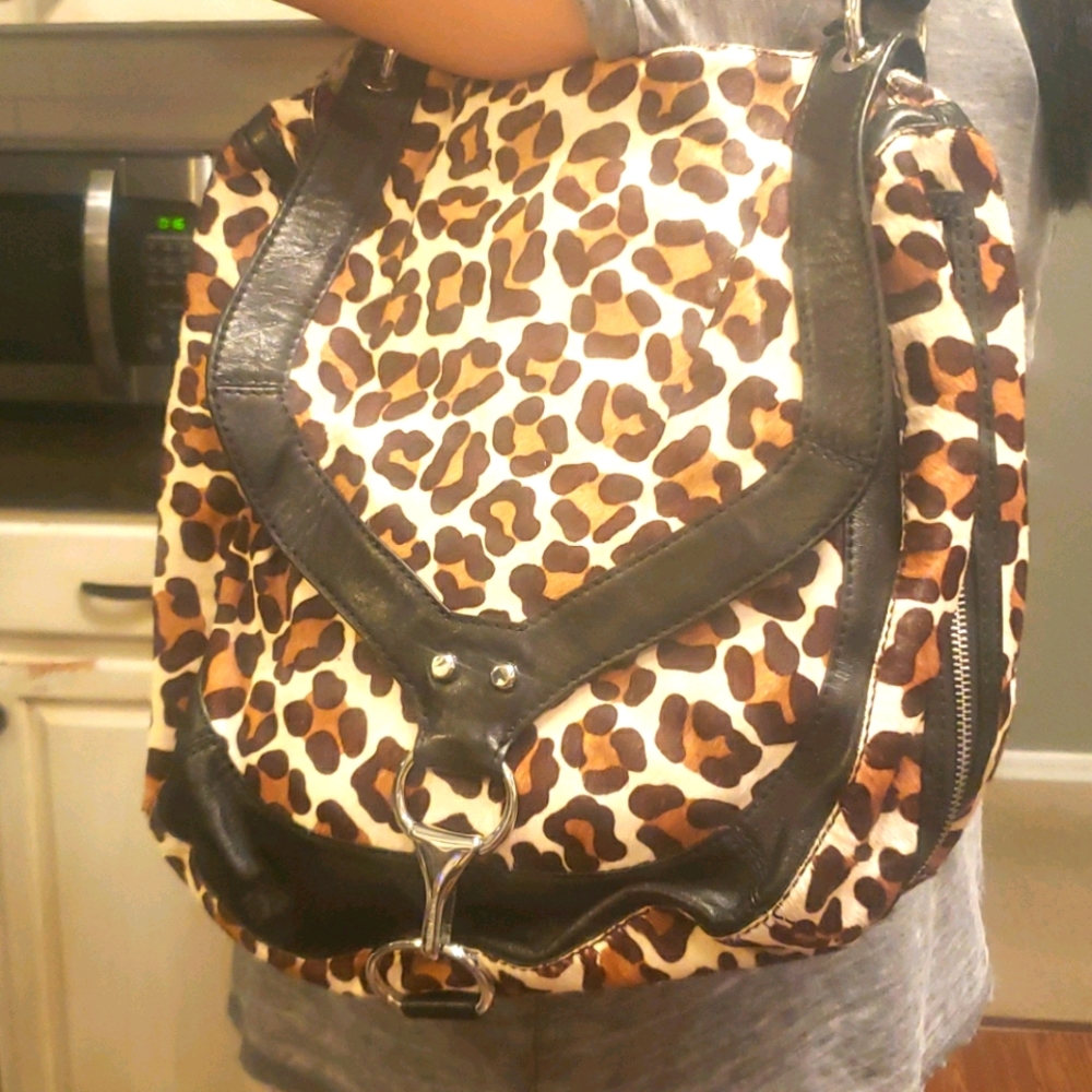 NWoT Karen Millen CalfHair and Leopard Bag